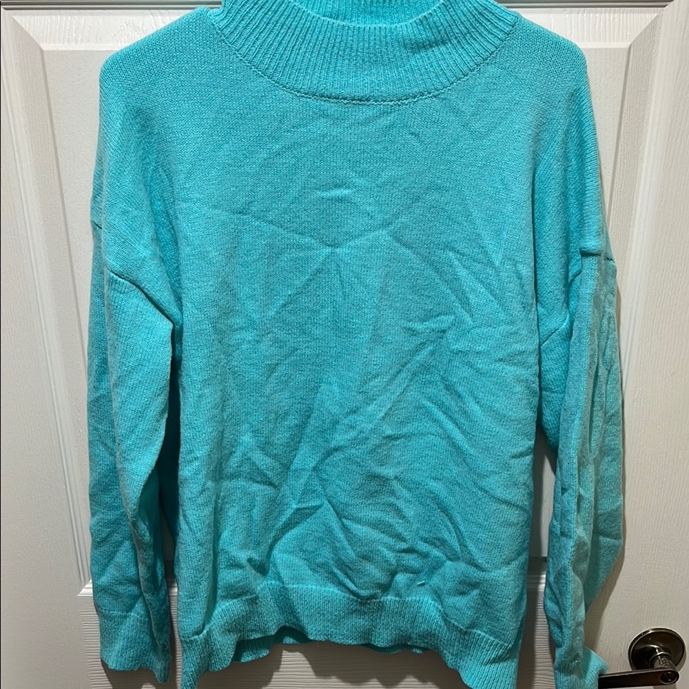 SHEIN Turquoise Cowl Neck Sweater